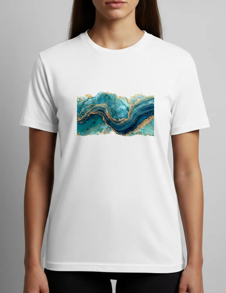 Mosaic Soul No. 10 - Unisex Deconstructed Mediterranean Art Tee | The Liquid Light Series image 0