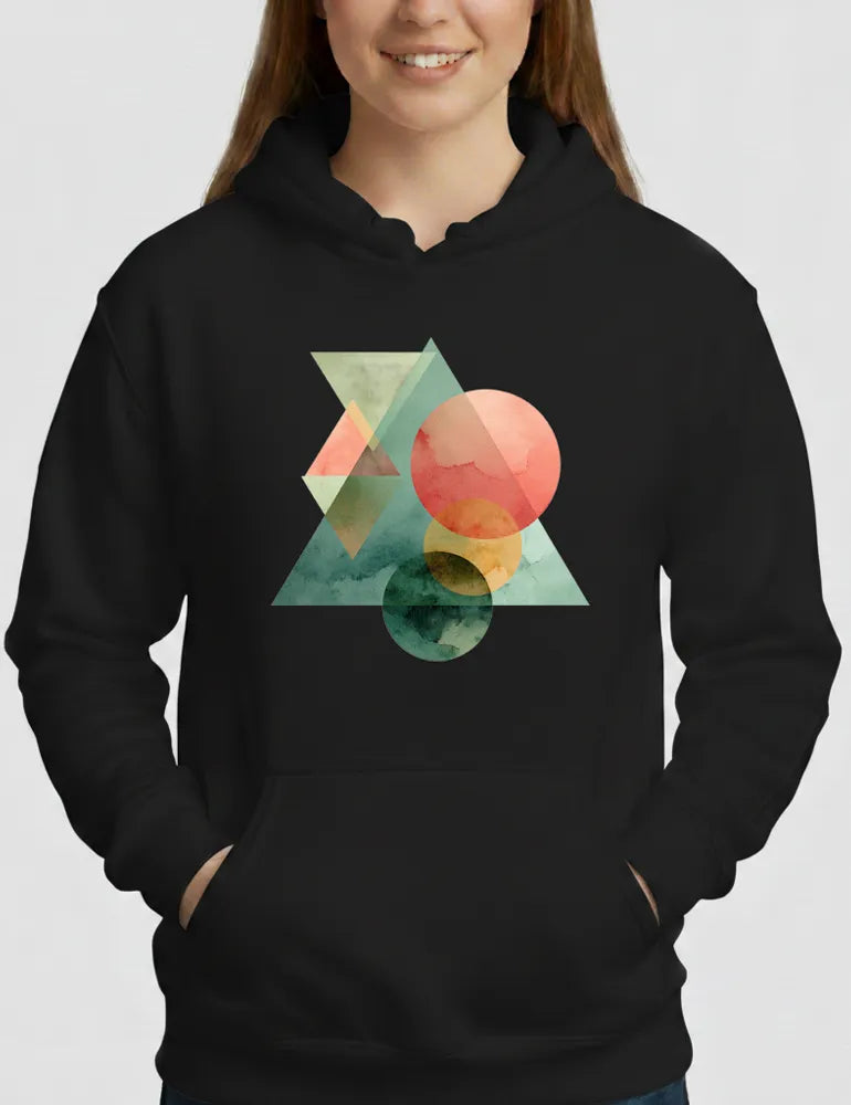 Solar Spectrum No. 09 - Vivid Geometric Watercolor Hoodie | The Liquid Light Series image 1
