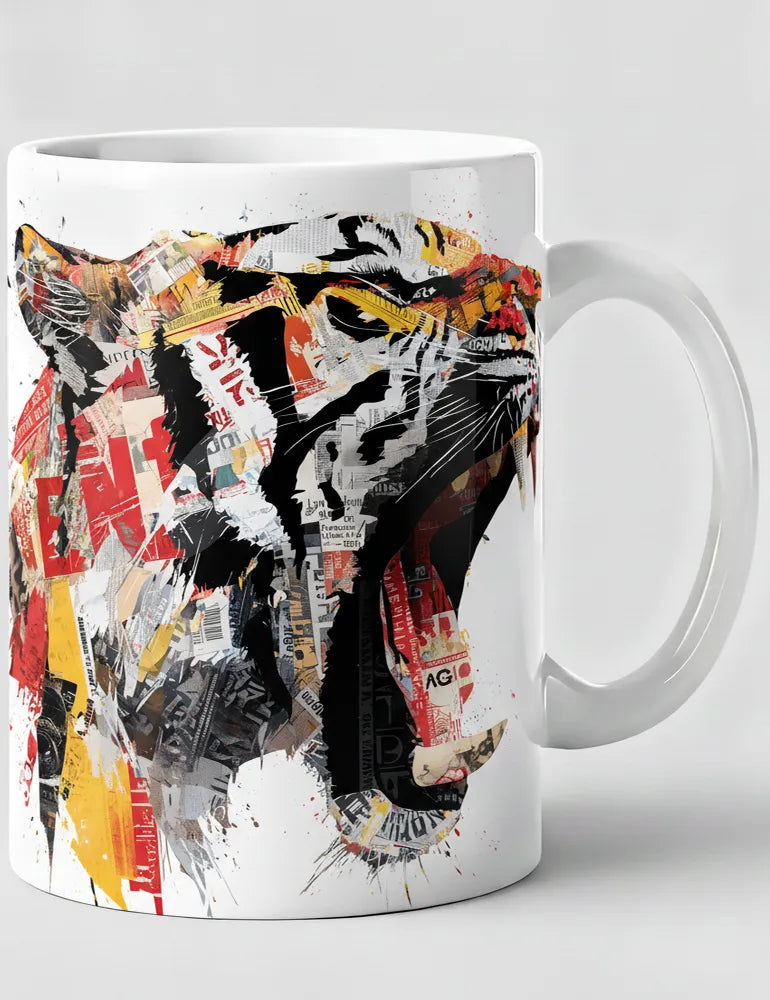 Predator Anthem No. 03 - Tiger Collage Street Art Mug | Kaelo X Artist Series image 0