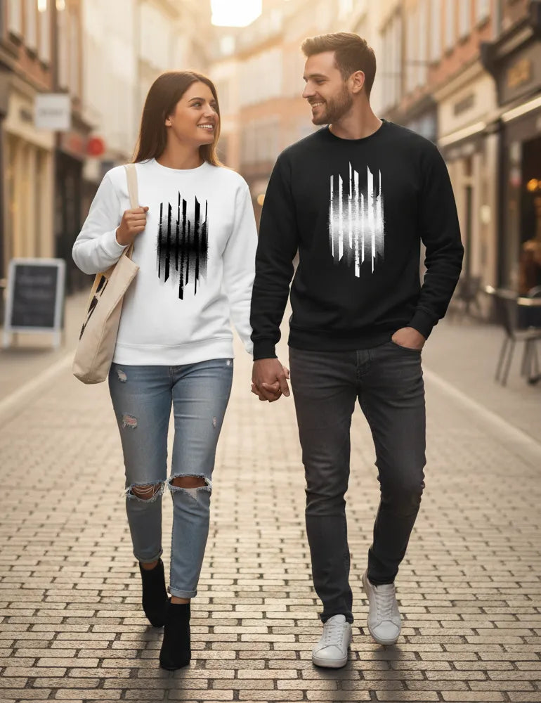 Vertical Interference No. 04 Crewneck Sweatshirt - Cyberpunk Glitch Abstract image 4