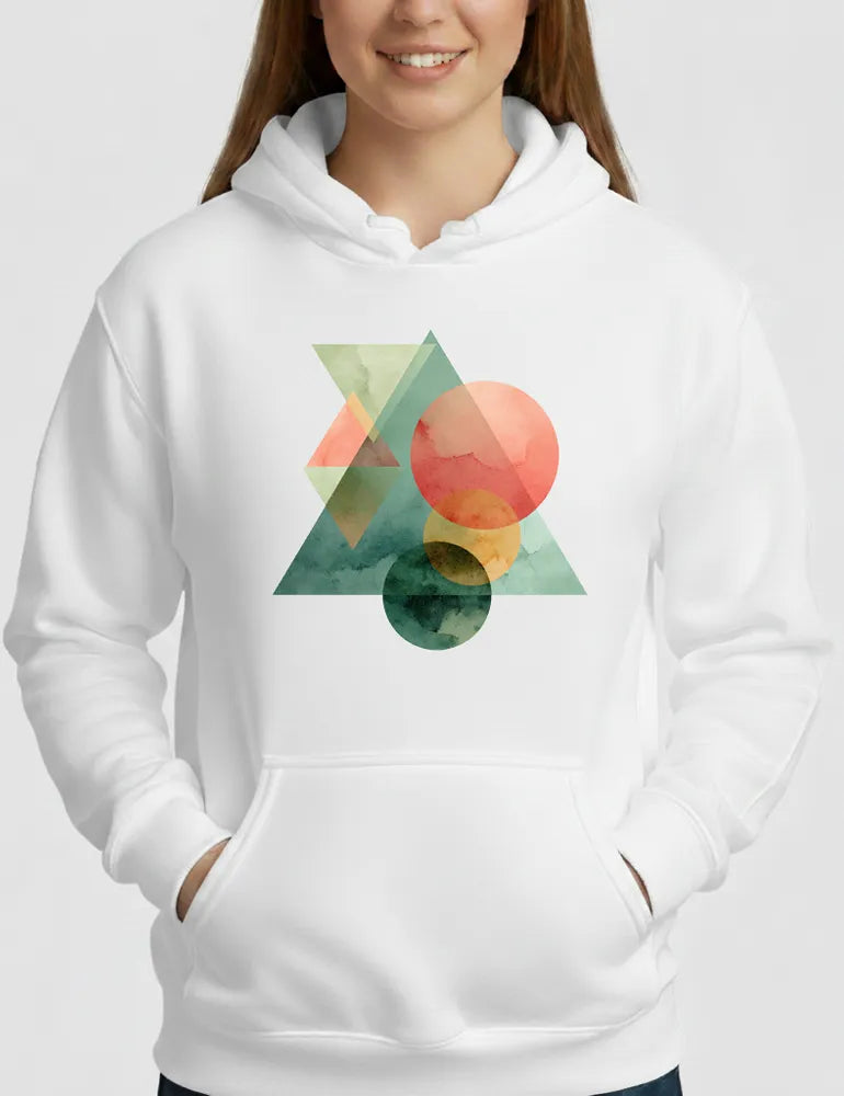 Solar Spectrum No. 09 - Vivid Geometric Watercolor Hoodie | The Liquid Light Series image 0