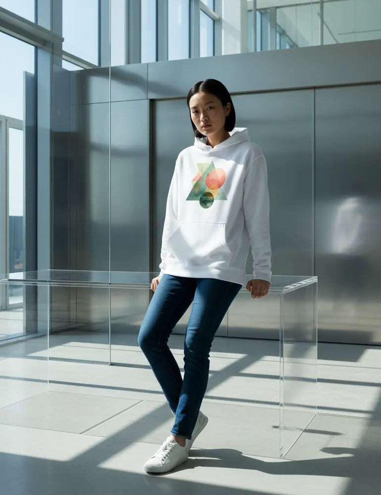 Solar Spectrum No. 09 - Vivid Geometric Watercolor Hoodie | The Liquid Light Series image 5