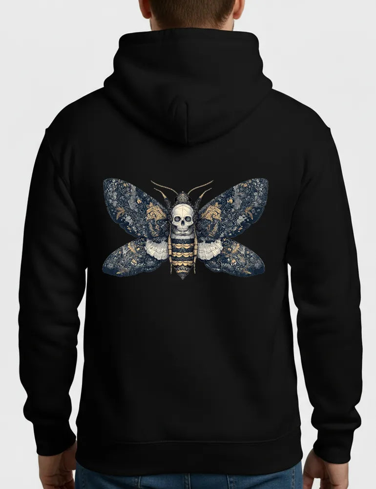 Silent Witness No. 08 - Death's-head Hawkmoth Back Print Hoodie | Seraphina Black Signature Series image 1