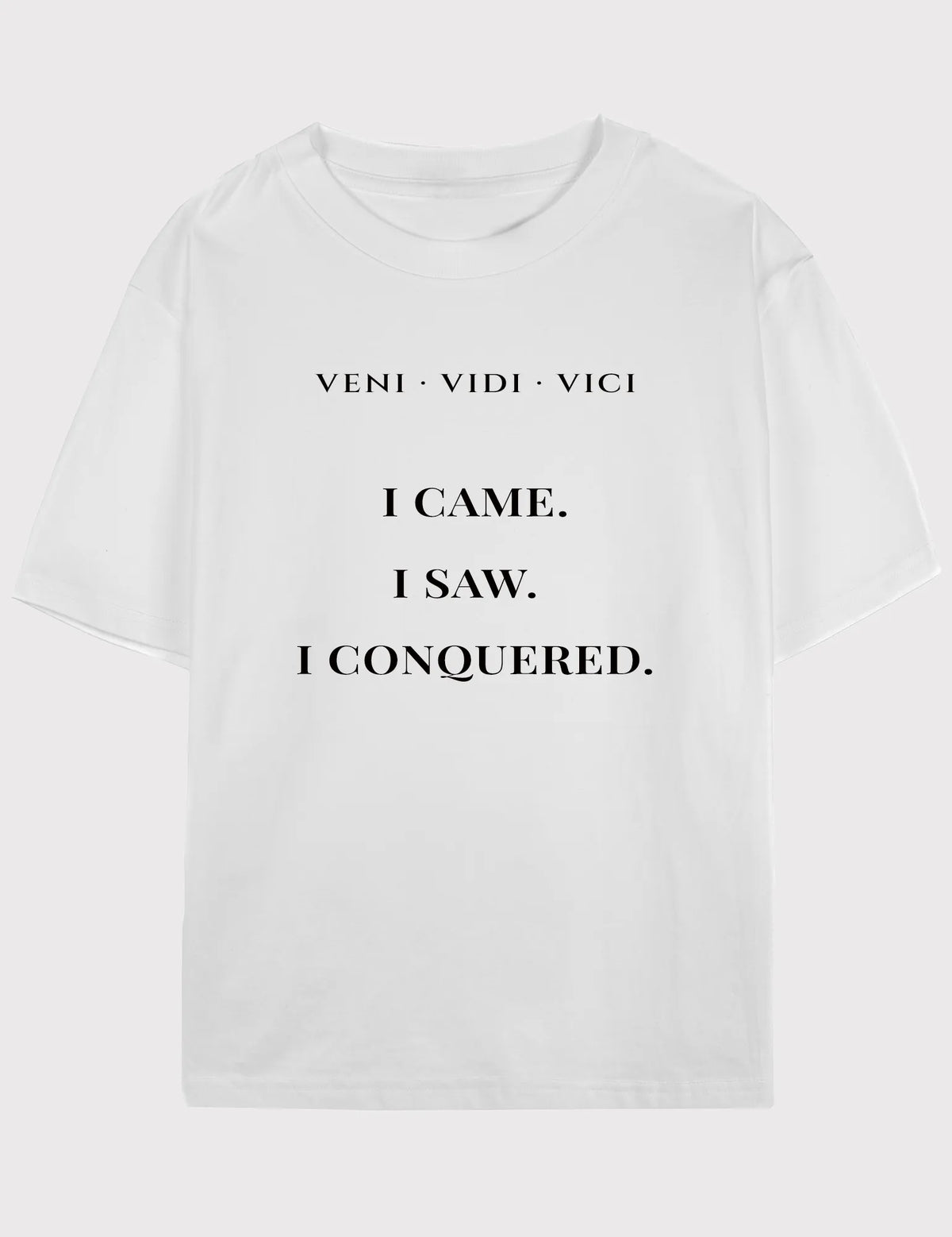 VENI VIDI VICI No. 02 - Unisex Minimalist Typography Tee | Heavyweight Streetwear by Seraphina Black image 2