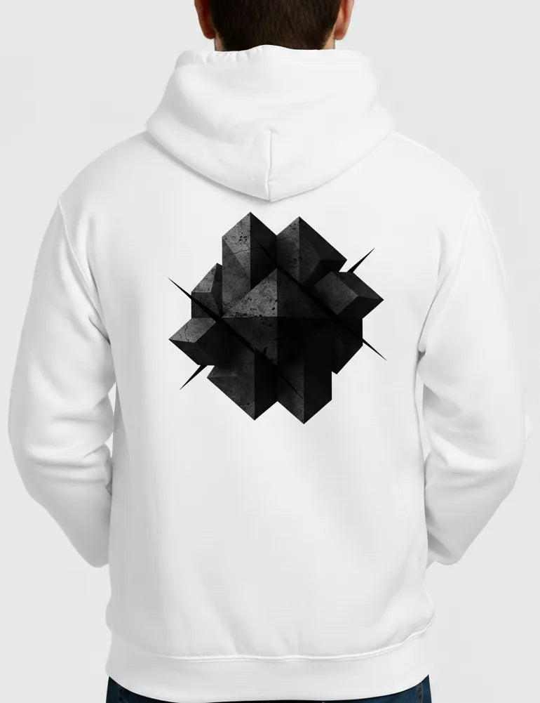 The Construct No.01 Hoodie - Abstract Brutalist Geometry image 1