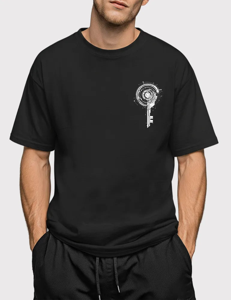 The Gateway Key No. 09 - Unisex Minimalist Tech-wear Emblem Tee | Digital Utopia Series by Ryu Tanaka image 1