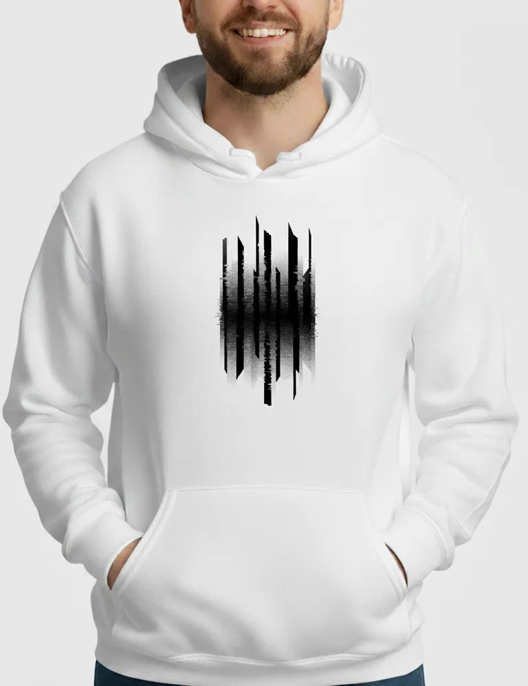Vertical Interference No. 04 Hoodie - Cyberpunk Glitch Abstract image 0