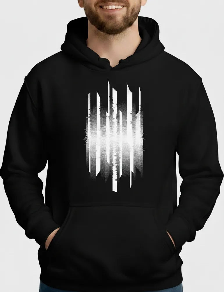 Vertical Interference No. 04 Hoodie - Cyberpunk Glitch Abstract image 1