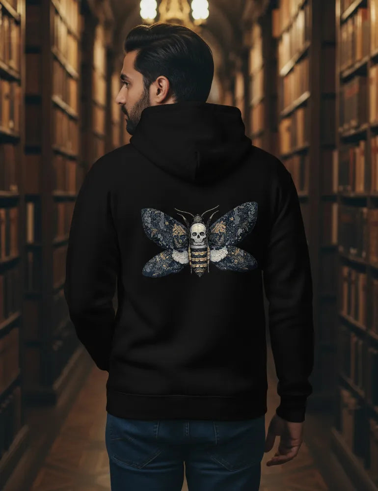 Silent Witness No. 08 - Death's-head Hawkmoth Back Print Hoodie | Seraphina Black Signature Series image 2