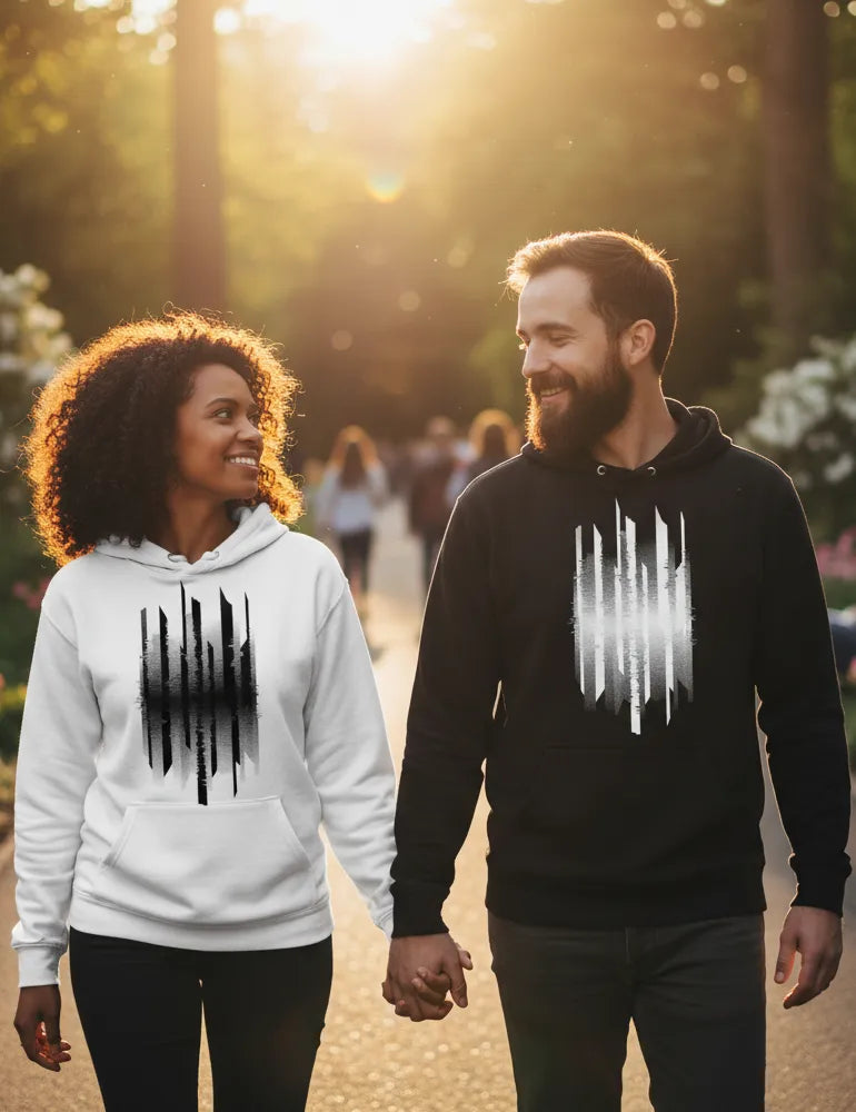 Vertical Interference No. 04 Hoodie - Cyberpunk Glitch Abstract image 2