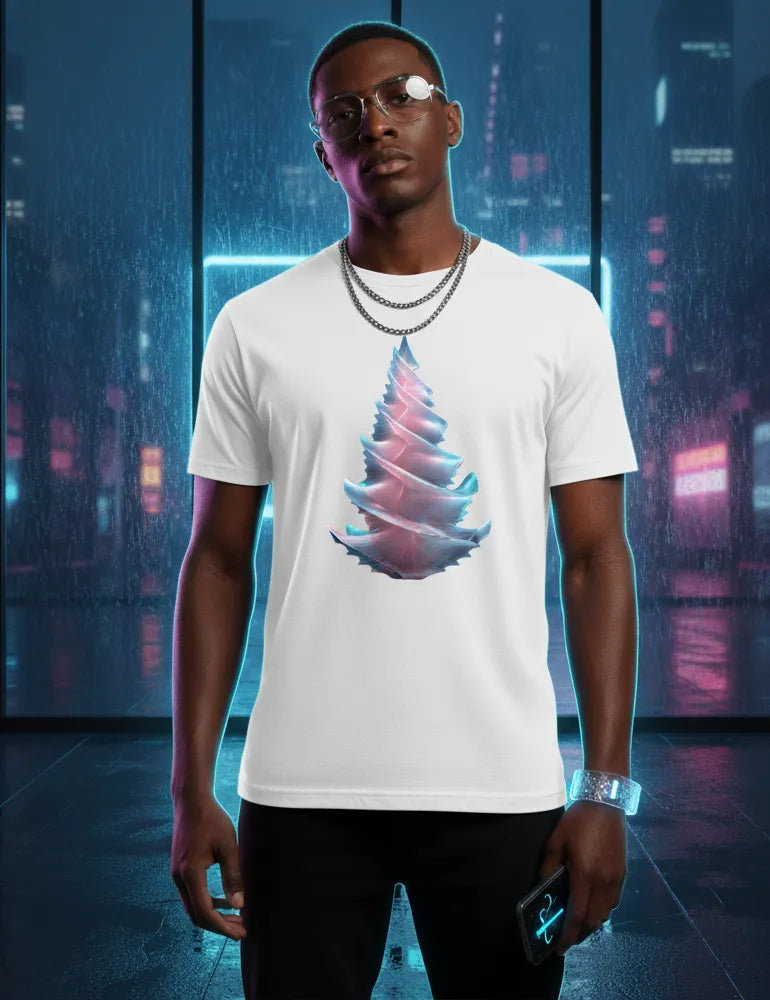Radiant Spiral No. 02 - Unisex 3D Frosted Glass Tree Tee | Ryu Tanaka Signature Series image 5