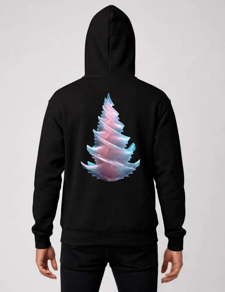 Radiant Spiral No. 02 - Frosted Glass 3D Tree Hoodie | Ryu Tanaka Signature Series image 1