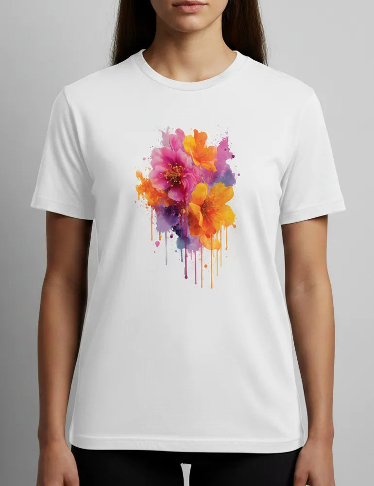 Ethereal Whisper No. 08 - Unisex Romantic Abstract Floral Tee | The Liquid Light Series image 1