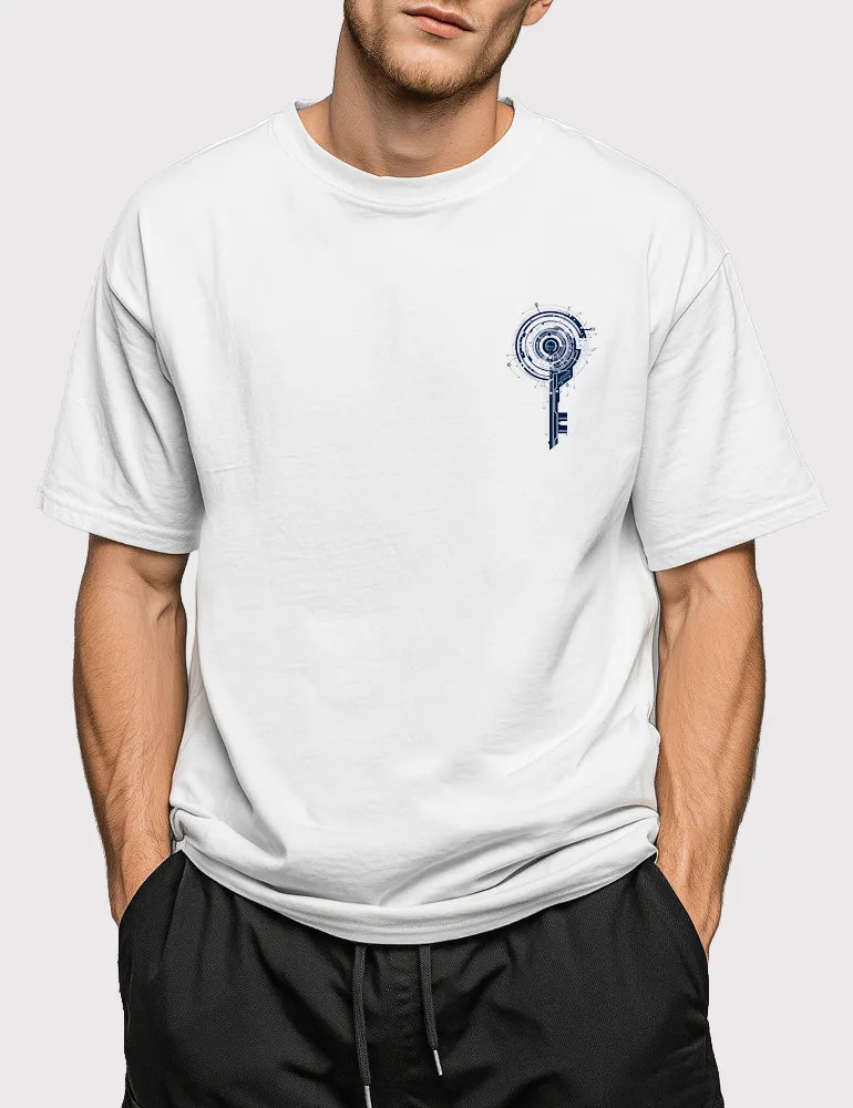 The Gateway Key No. 09 - Unisex Minimalist Tech-wear Emblem Tee | Digital Utopia Series by Ryu Tanaka image 3