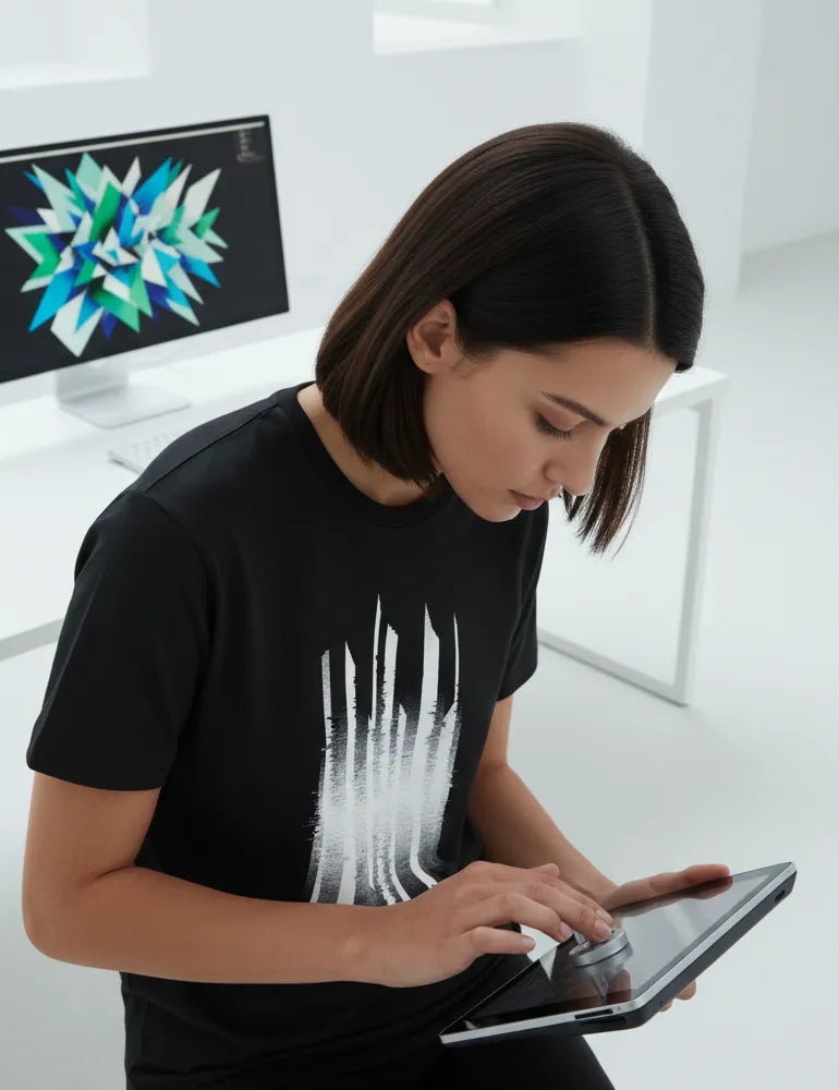 Vertical Interference No. 04 - Unisex Cyberpunk Glitch Tee | Julian Hayes Signature Series image 4