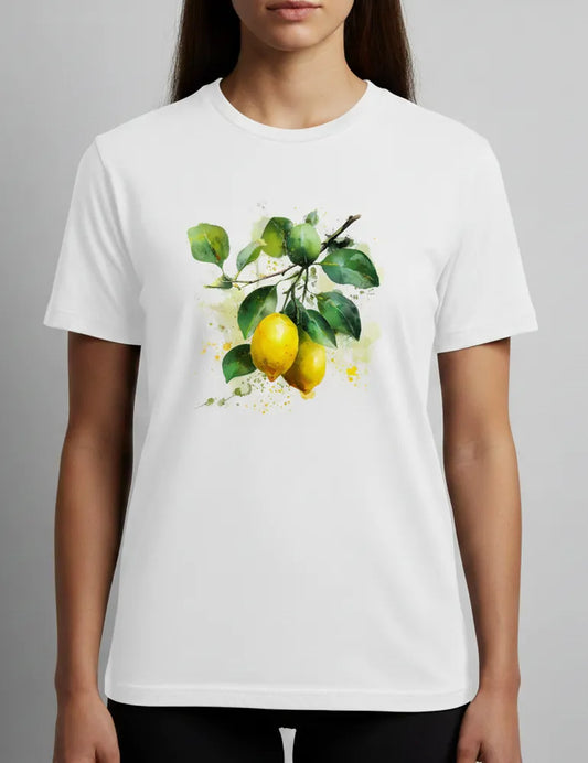 Citrus Solstice No. 11 - Unisex Fresh Mediterranean Watercolor Tee | The Liquid Light Series image 0