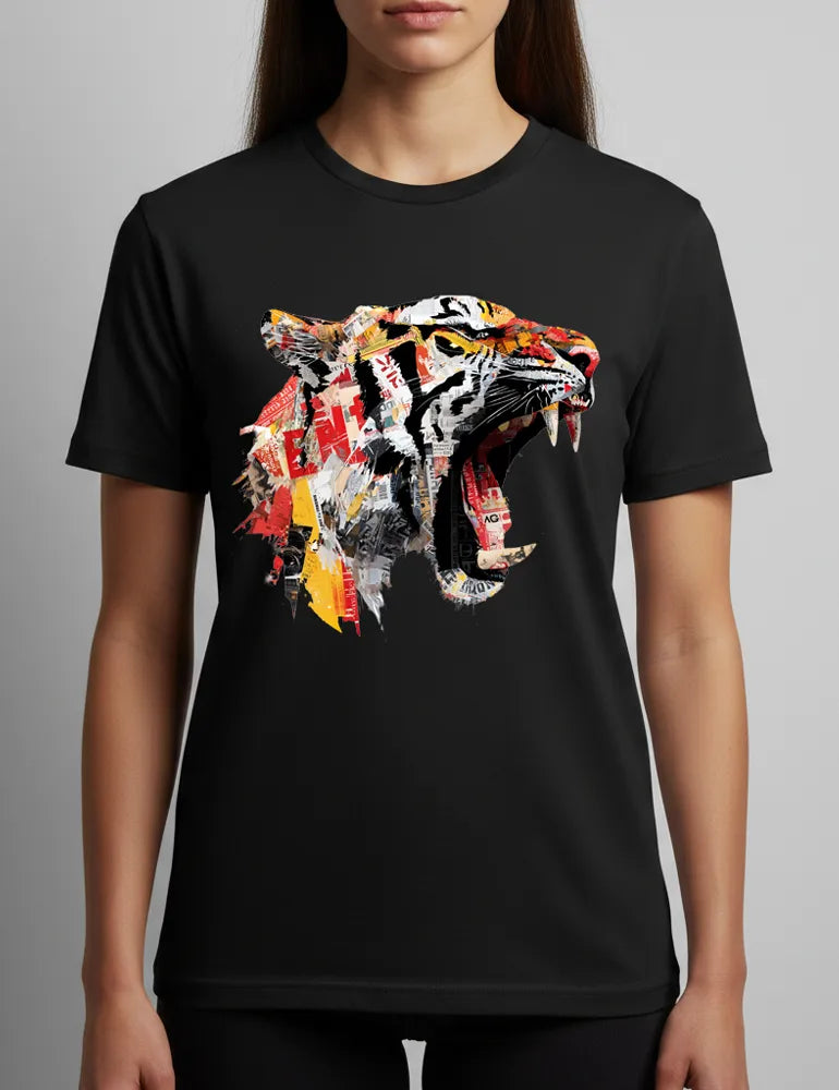Predator Anthem No. 03 - Unisex Tiger Collage Street Art Tee | The Debris Series by Kaelo X image 3
