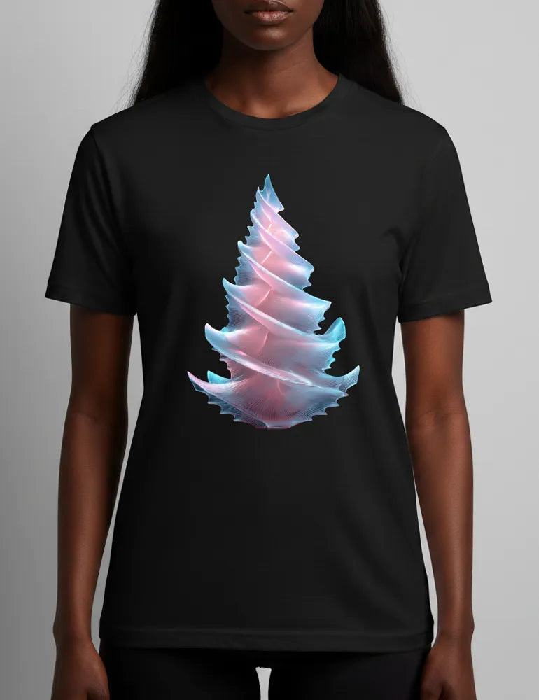 Radiant Spiral No. 02 - Unisex 3D Frosted Glass Tree Tee | Ryu Tanaka Signature Series image 2