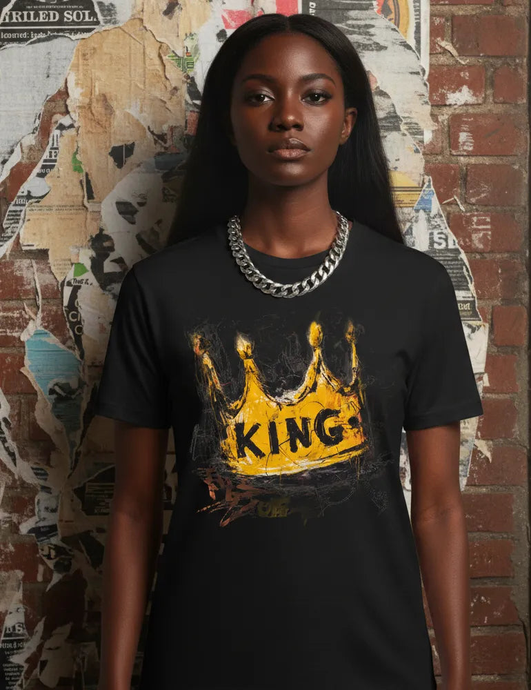 Sovereign Static No. 05 - Unisex Basquiat Style Crown Tee | The Debris Series by Kaelo X image 4