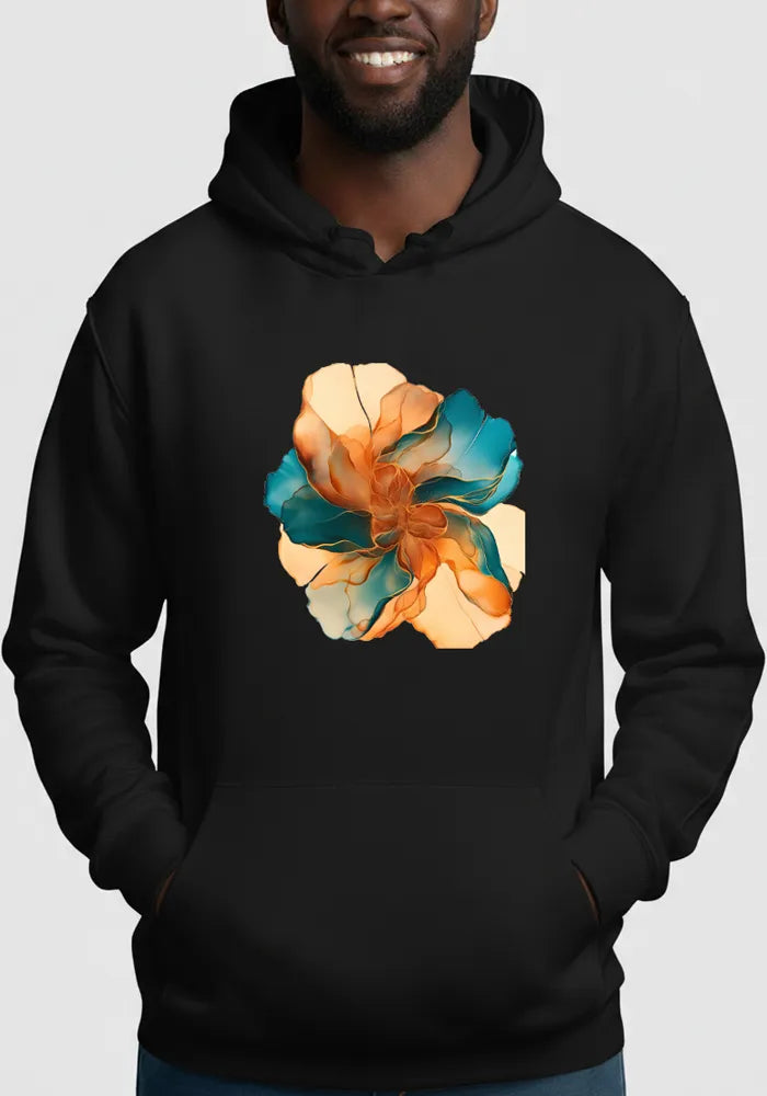 Solar Flare No. 01 - Abstract Mediterranean Fluid Art Hoodie | The Liquid Light Series image 2