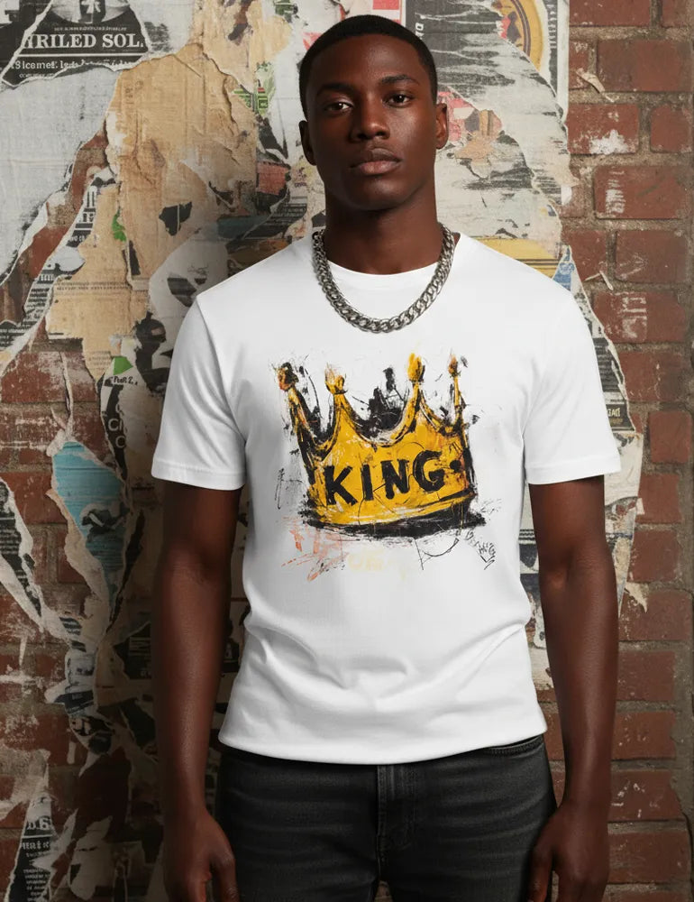 Sovereign Static No. 05 - Unisex Basquiat Style Crown Tee | The Debris Series by Kaelo X image 5