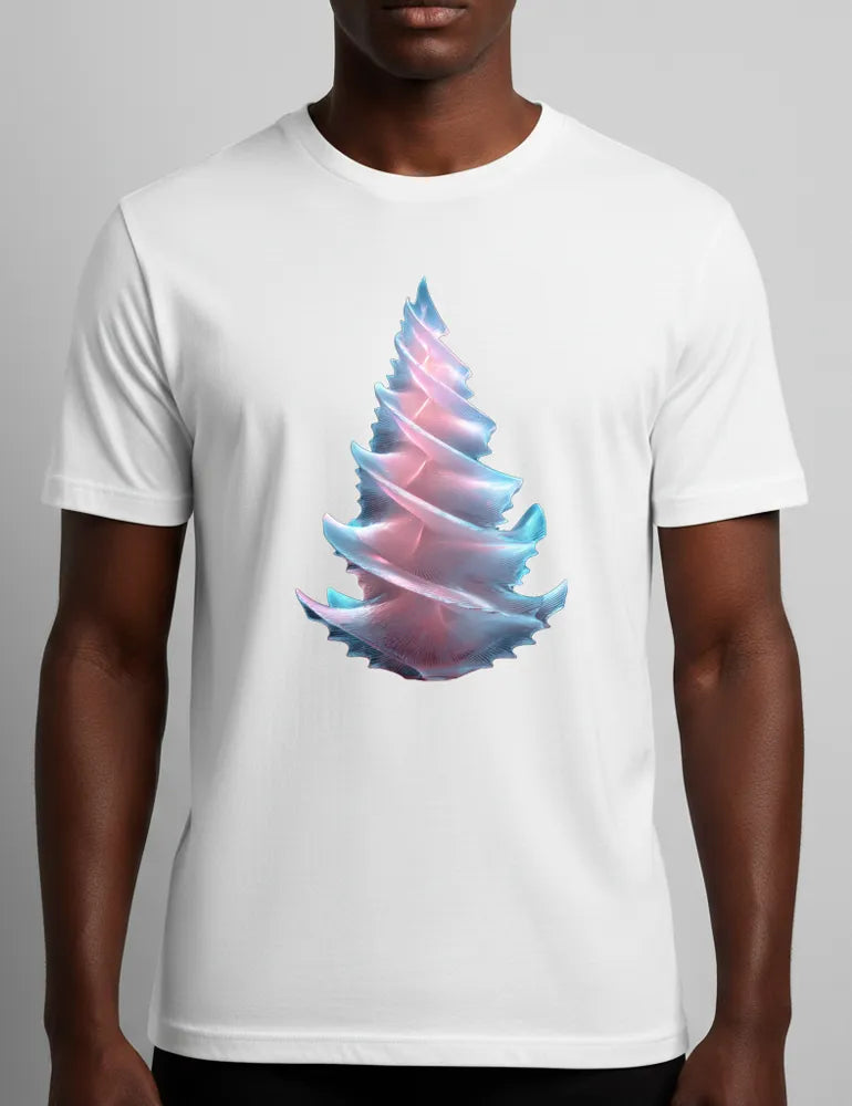 Radiant Spiral No. 02 - Unisex 3D Frosted Glass Tree Tee | Ryu Tanaka Signature Series image 1