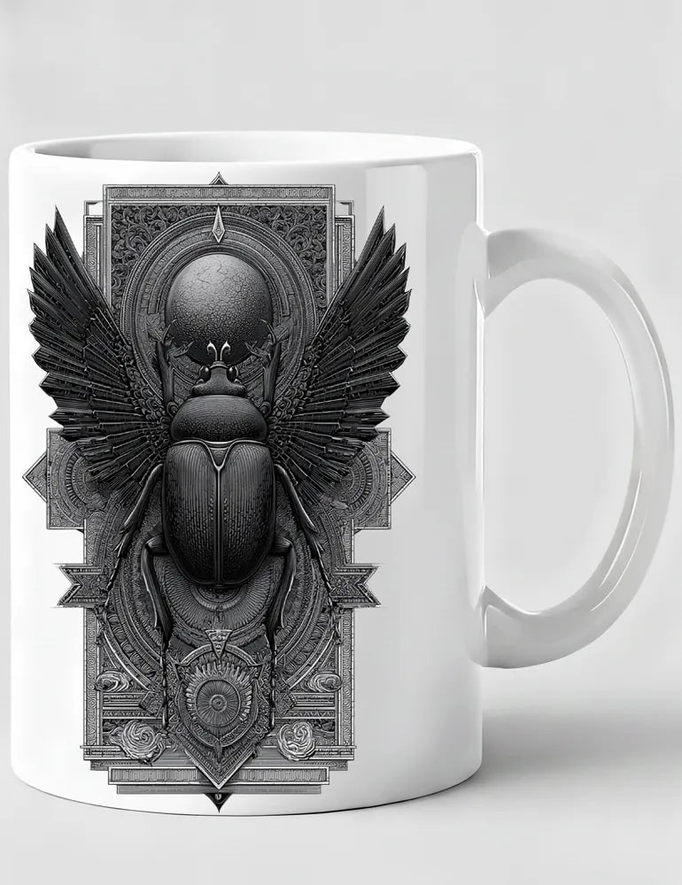 Sacred Beetle No. 04 - Esoteric Egyptian Art Mug | Seraphina Black Artist Series image 0