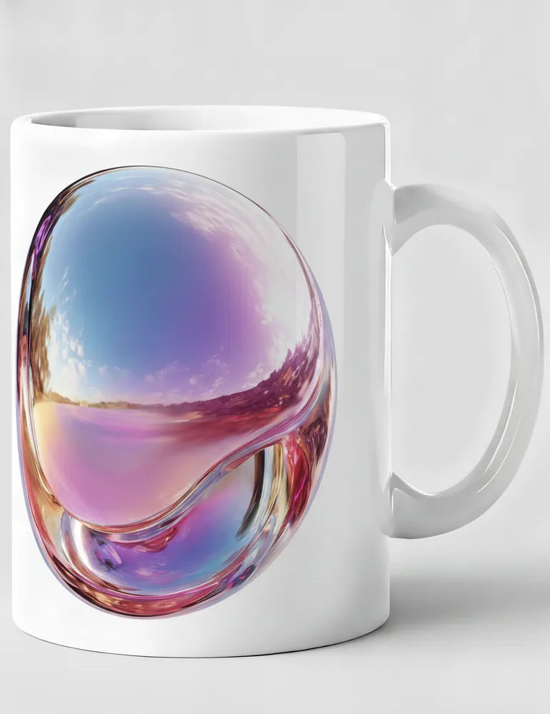 Iridescent Echo No. 05 - 3D Holographic Chrome Art Mug | Ryu Tanaka Artist Series image 0