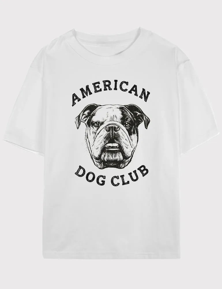 Unisex Vintage Bulldog Graphic T-Shirt - 1970s American Dog Club Emblem | Retro Streetwear image 2