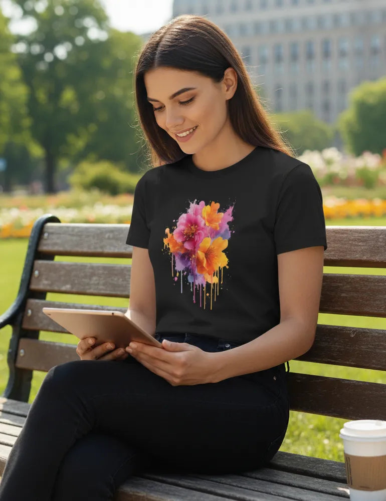 Ethereal Whisper No. 08 - Unisex Romantic Abstract Floral Tee | The Liquid Light Series image 2