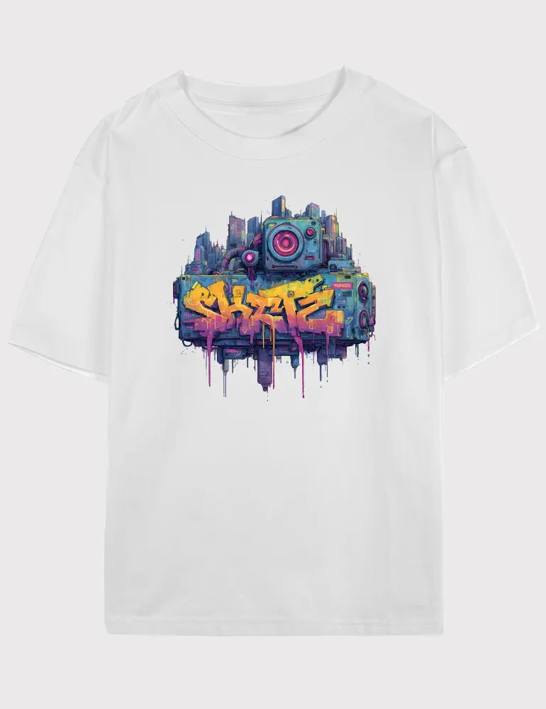 Cyber-Vandal No. 03 - Unisex Neon Cyberpunk Graffiti Tee | The Debris Series by Kaelo X image 2