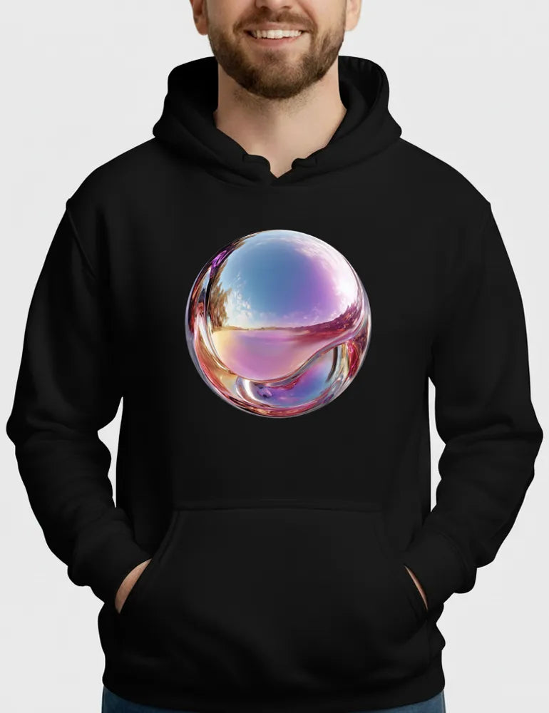 Iridescent Echo No. 05 - 3D Holographic Chrome Hoodie | The Liquid Light Series image 3