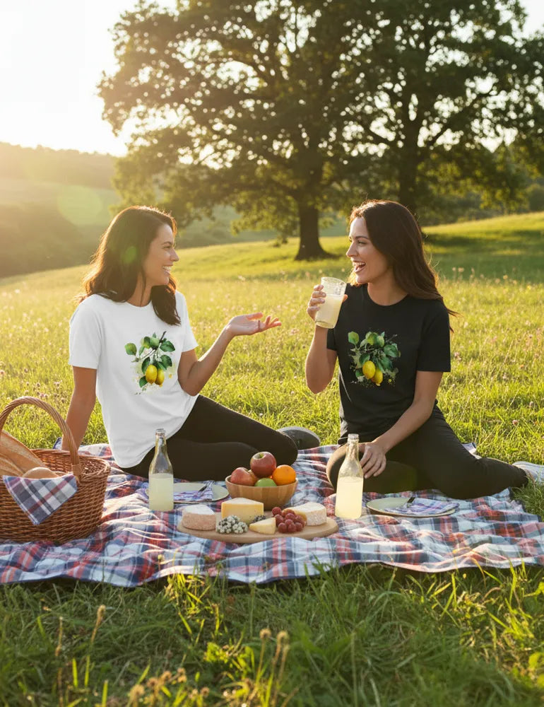 Citrus Solstice No. 11 - Unisex Fresh Mediterranean Watercolor Tee | The Liquid Light Series image 4