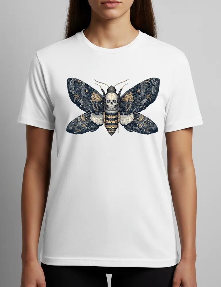 Silent Witness No. 08 - Unisex Death's-head Hawkmoth Etching Tee | Seraphina Black Signature Series image 2