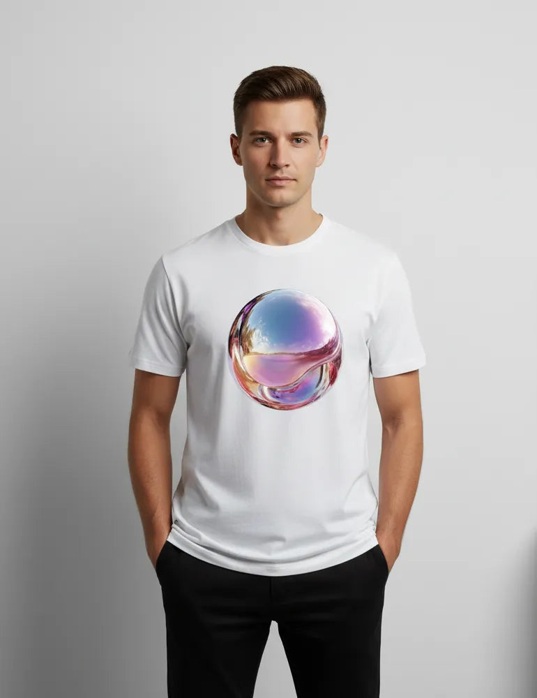Iridescent Echo No. 05 - Unisex 3D Holographic Chrome Tee | Ryu Tanaka Signature Series image 4