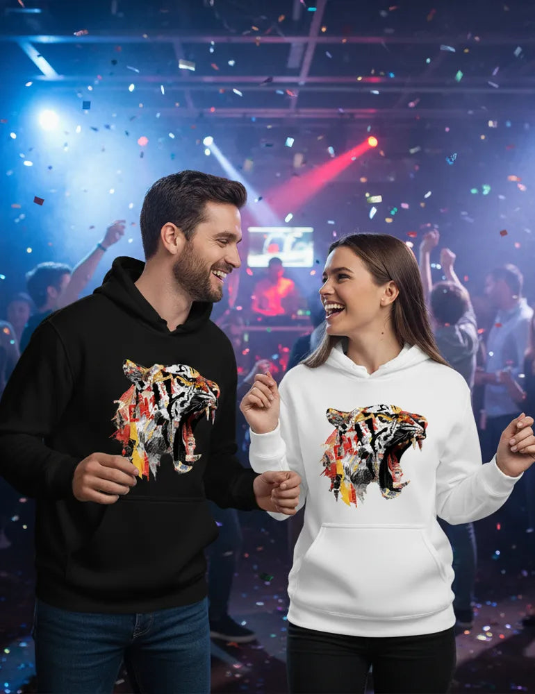 Predator Anthem No. 03 - Tiger Collage Street Art Hoodie | The Debris Series by Kaelo X image 4