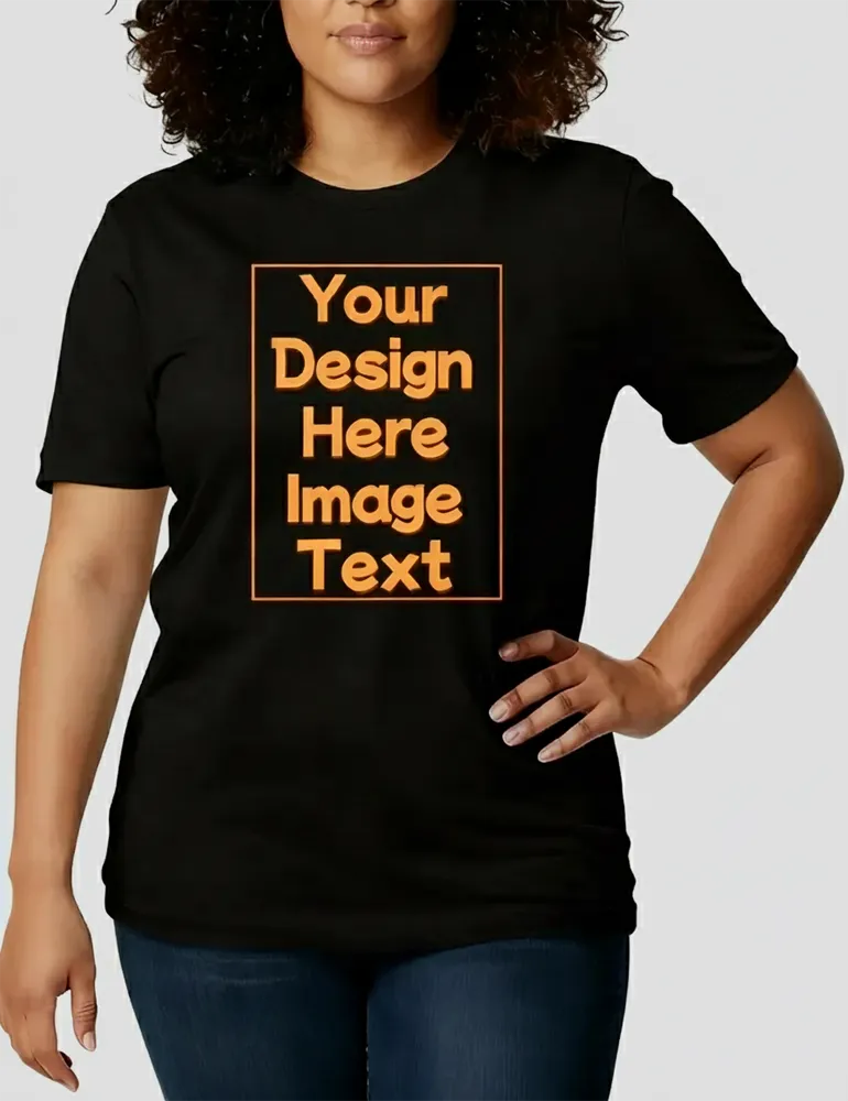 Women's Plus Size Custom T Shirts Design Your Own Shirt Add Text/Image/Logo Print Tops image 0