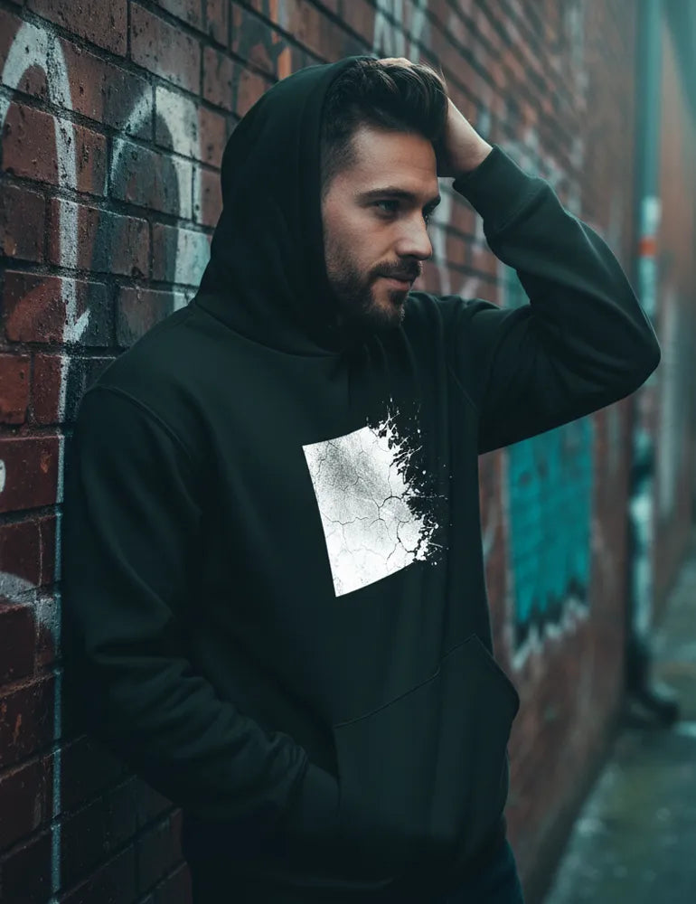 Eroded Order No. 05 - Distressed Grunge Square Hoodie | Julian Hayes Signature Series image 4
