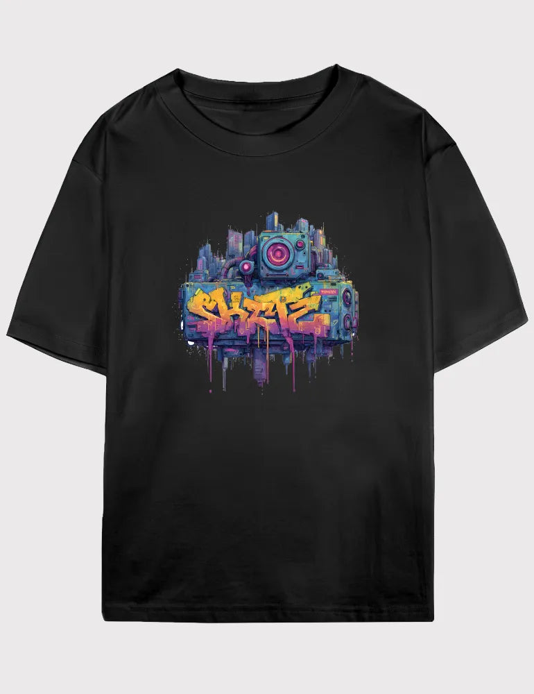 Cyber-Vandal No. 03 - Unisex Neon Cyberpunk Graffiti Tee | The Debris Series by Kaelo X image 0