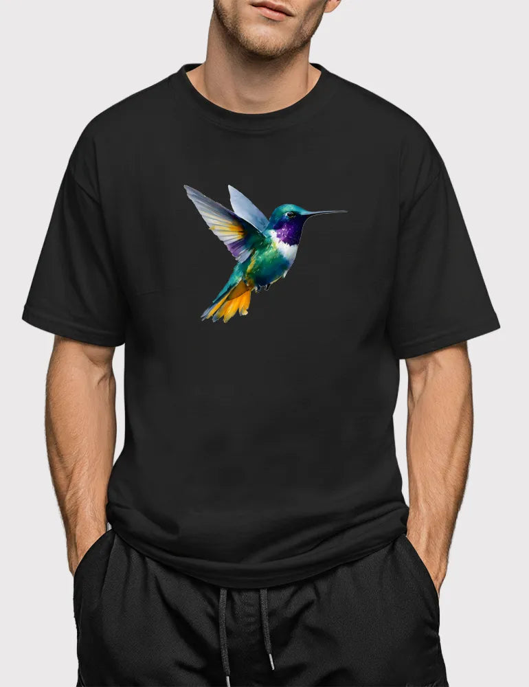 Nectar Pulse No. 03 - Unisex Mediterranean Watercolor Hummingbird Tee | The Liquid Light Series by Elara Vane image 3