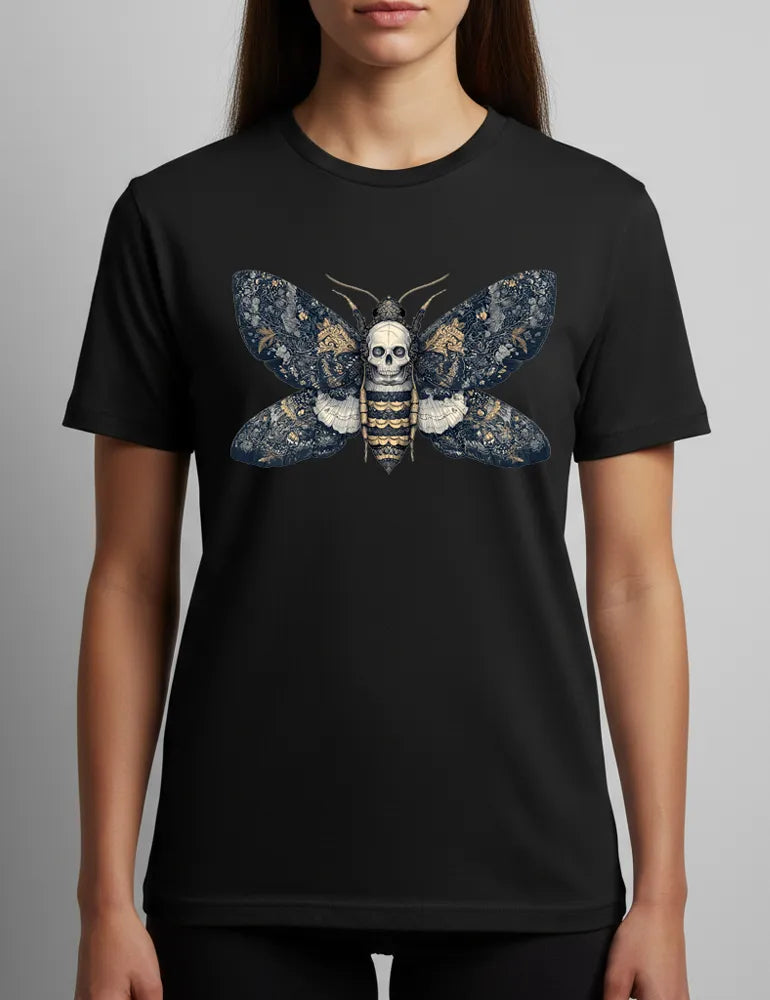 Silent Witness No. 08 - Unisex Death's-head Hawkmoth Etching Tee | Seraphina Black Signature Series image 3