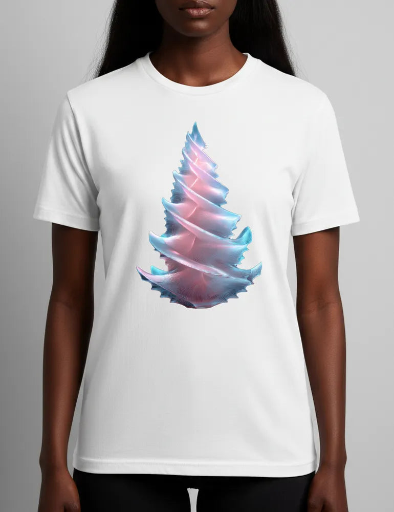 Radiant Spiral No. 02 - Unisex 3D Frosted Glass Tree Tee | Ryu Tanaka Signature Series image 3