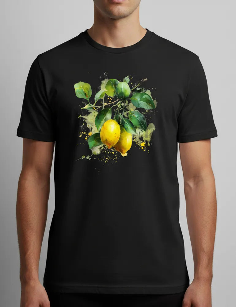 Citrus Solstice No. 11 - Unisex Fresh Mediterranean Watercolor Tee | The Liquid Light Series image 2