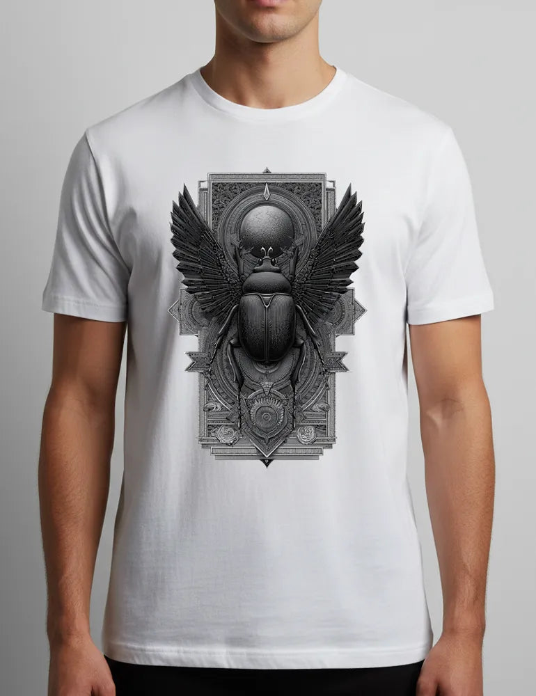 Sacred Beetle No. 04 - Unisex Esoteric Egyptian Etching T-shirt | Seraphina Black Signature Series image 6