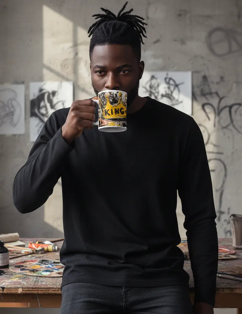Sovereign Static No. 05 - Basquiat Style Crown Art Mug | Kaelo X Artist Series image 2