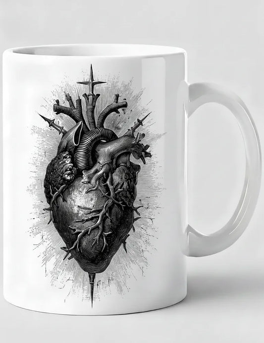 Sacred Heart No. 05 - Flaming Heart & Daggers Art Mug | Seraphina Black Artist Series image 0