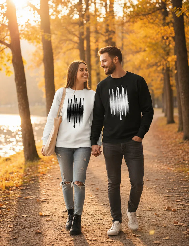 Vertical Interference No. 04 Crewneck Sweatshirt - Cyberpunk Glitch Abstract image 5