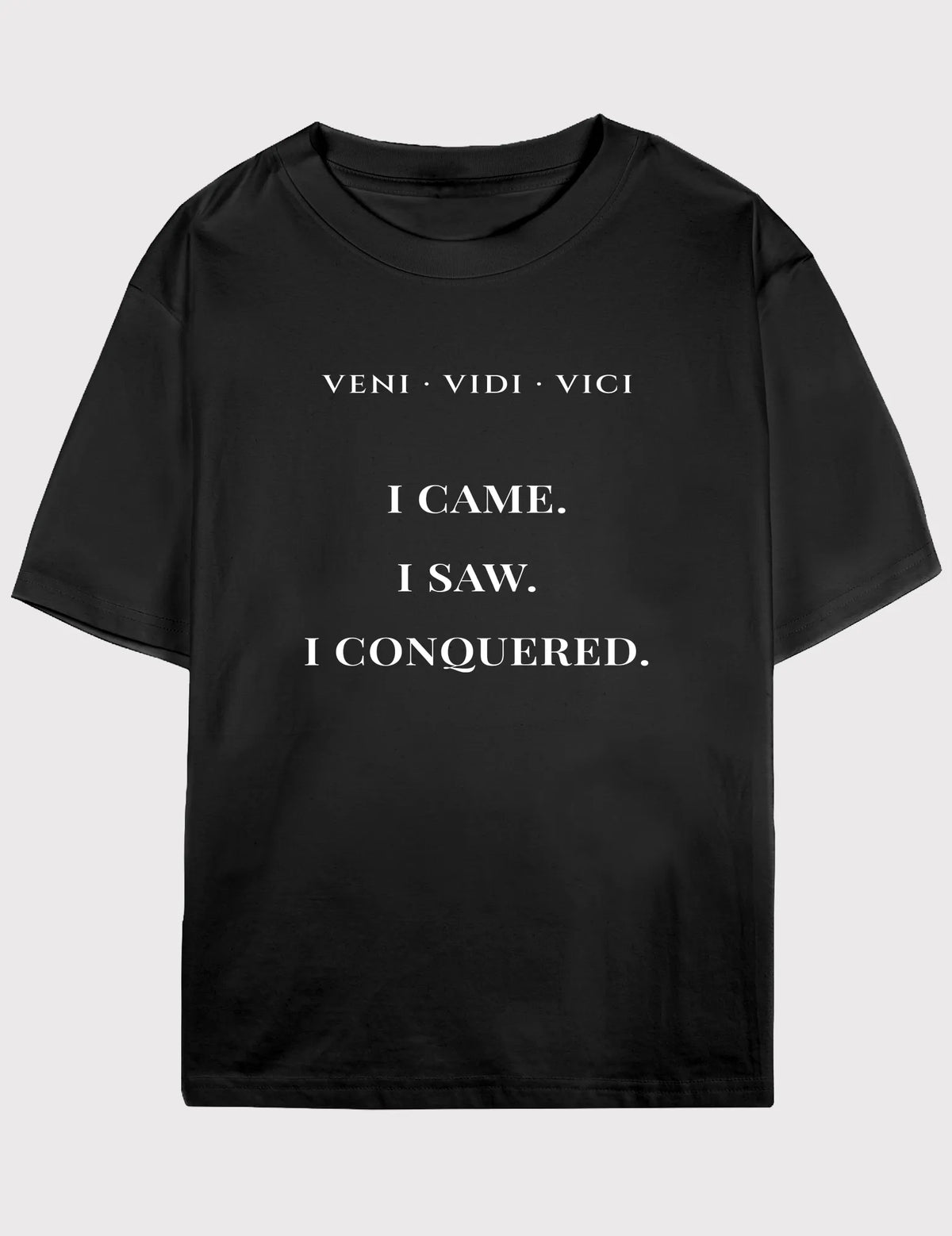 VENI VIDI VICI No. 02 - Unisex Minimalist Typography Tee | Heavyweight Streetwear by Seraphina Black image 0