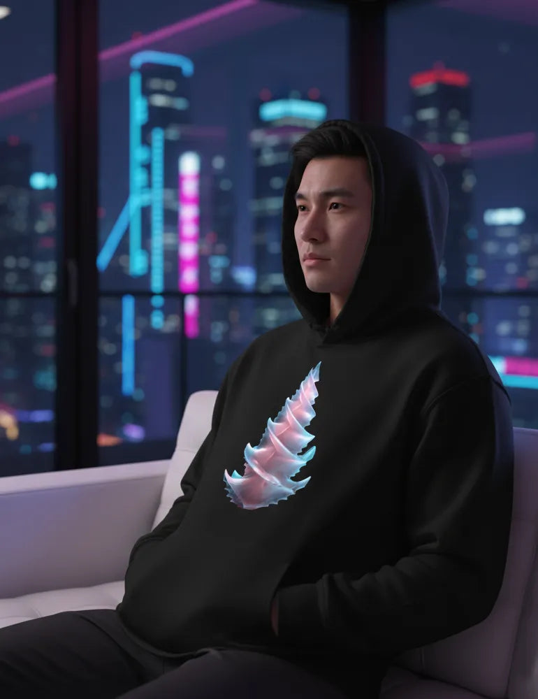Radiant Spiral No. 02 - Frosted Glass 3D Tree Hoodie | Ryu Tanaka Signature Series image 4