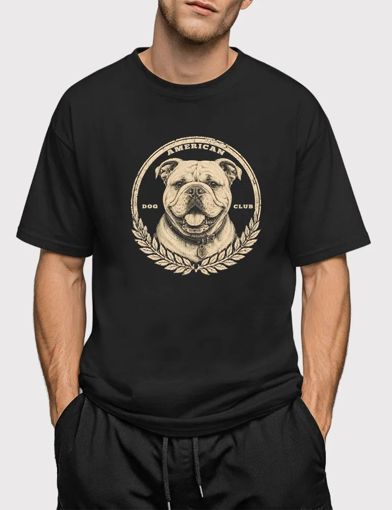 Unisex Vintage Bulldog Graphic T-Shirt - 1970s American Dog Club Emblem | Retro Streetwear image 1